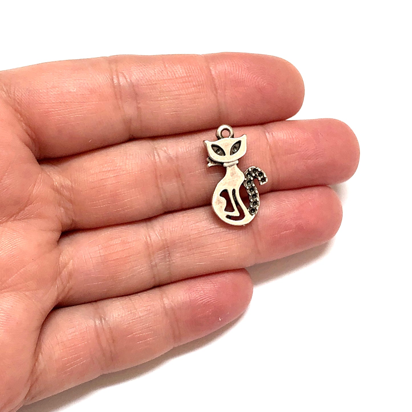 Antik Gümüş Kaplama Kedi - 3