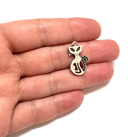 Antik Gümüş Kaplama Kedi - 3