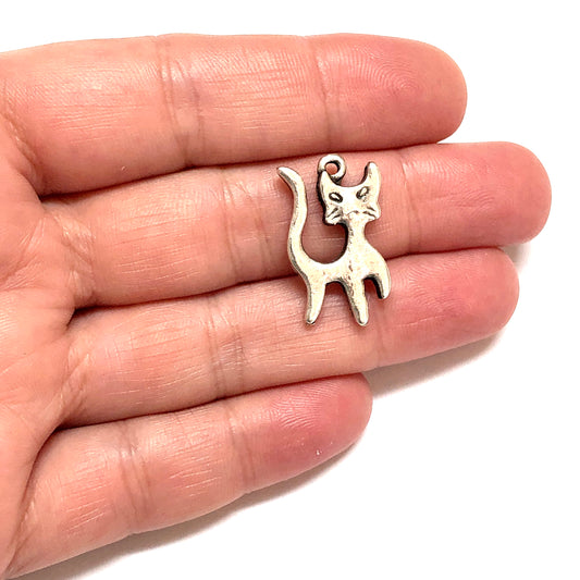 Antik Gümüş Kaplama Kedi - 4