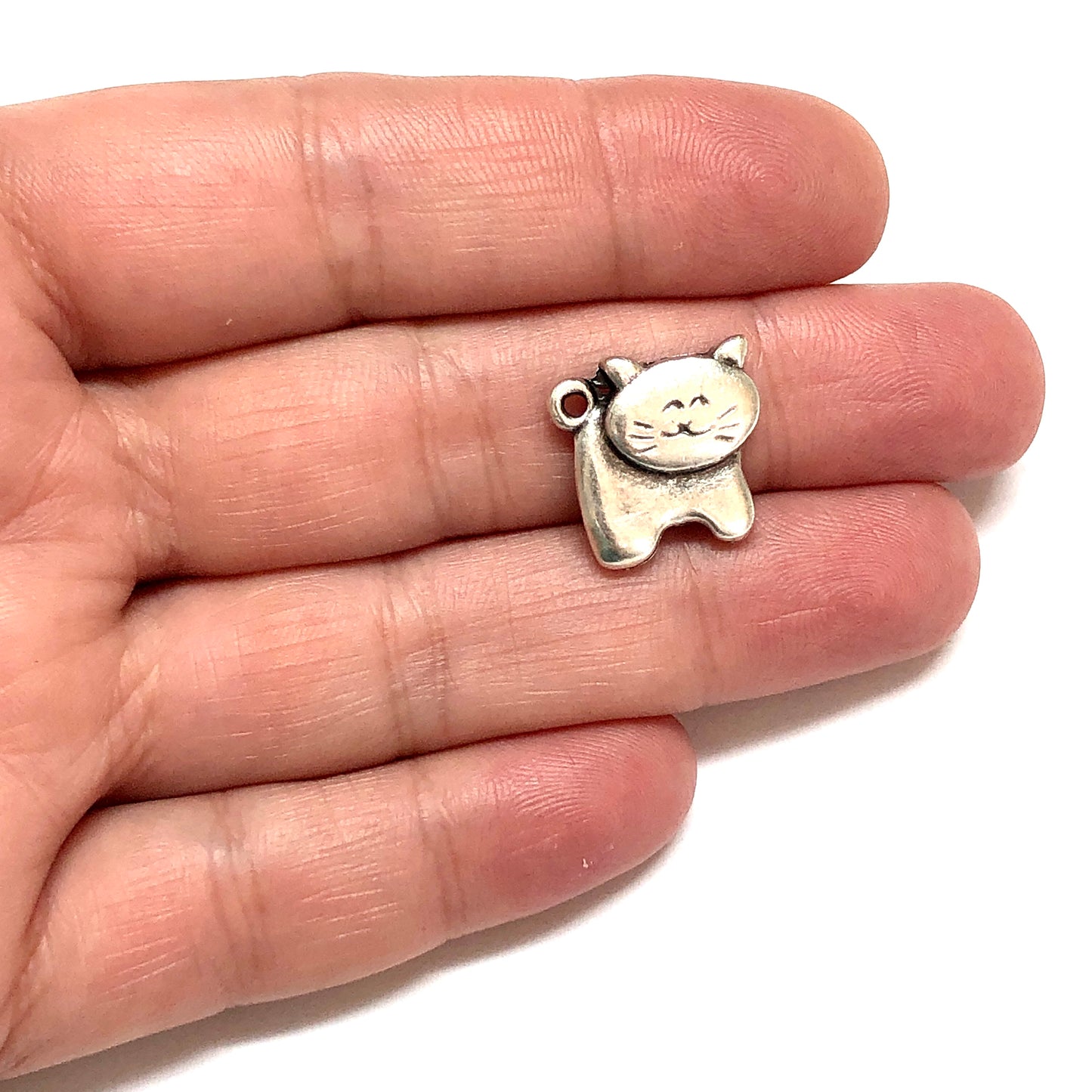 Antik Gümüş Kaplama Kedi - 2