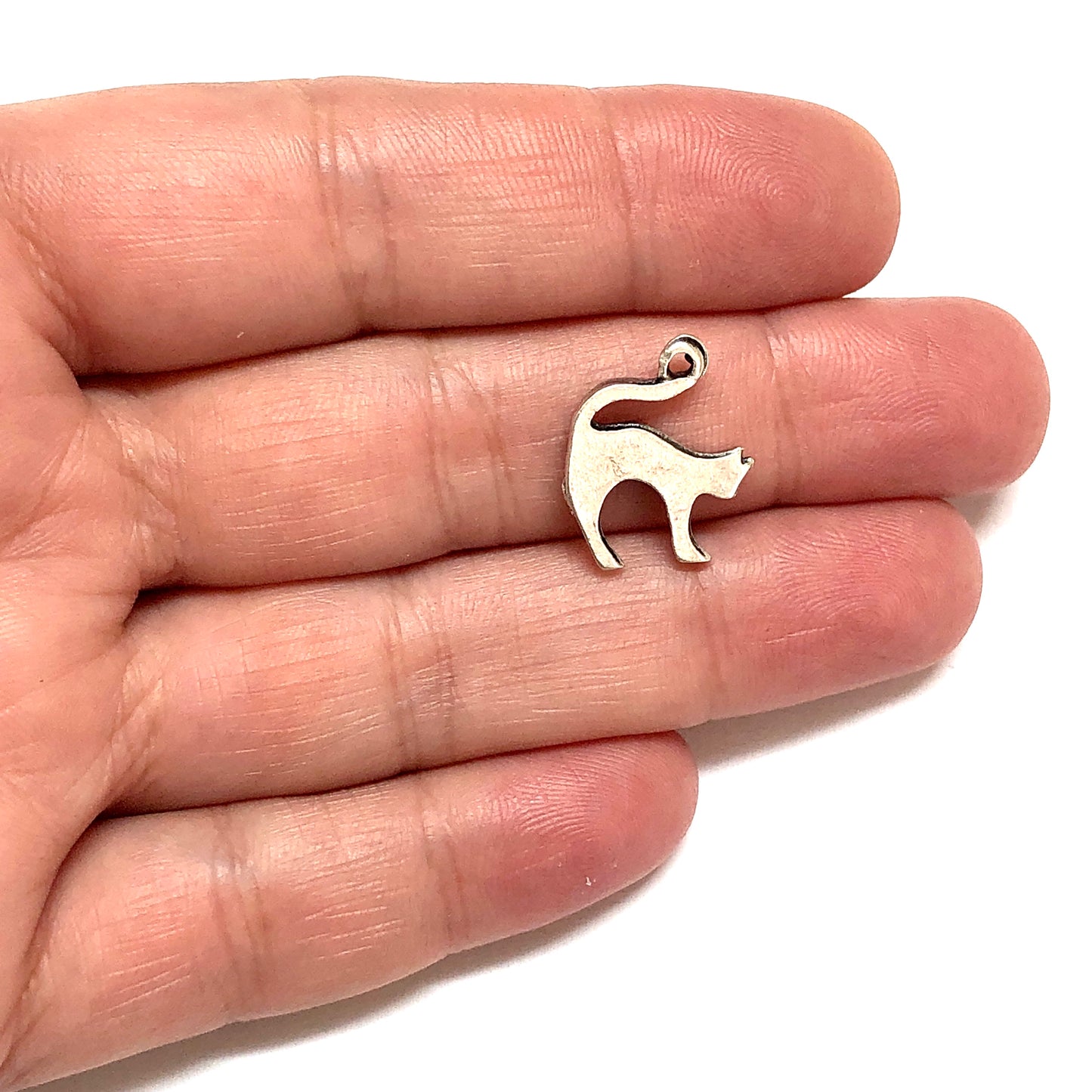 Antik Gümüş Kaplama Kedi - 5