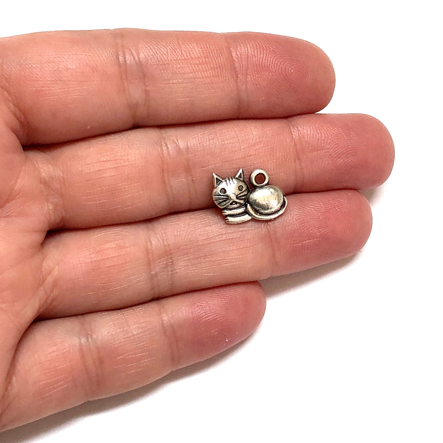 Antik Gümüş Kaplama Kedi - 7