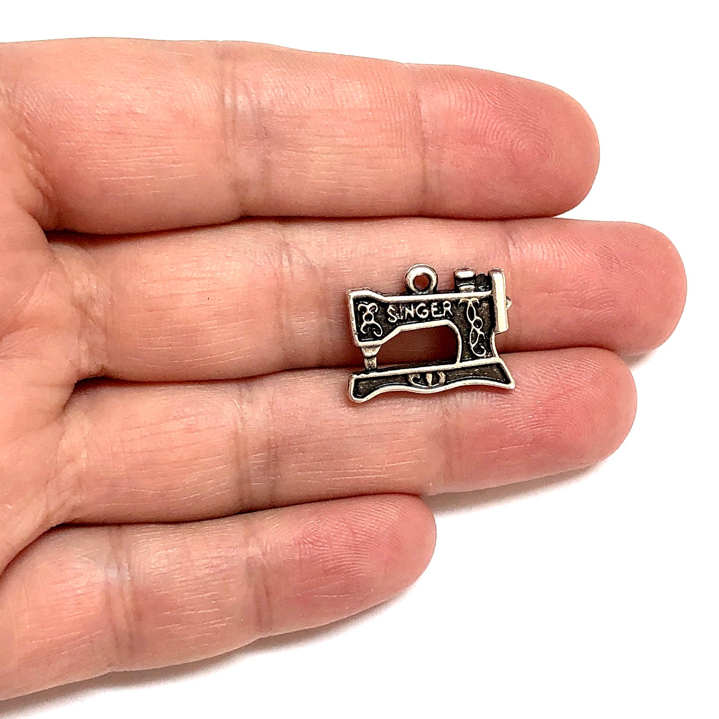 Antik Gümüş Kaplama Dikiş Makinesi (Büyük)