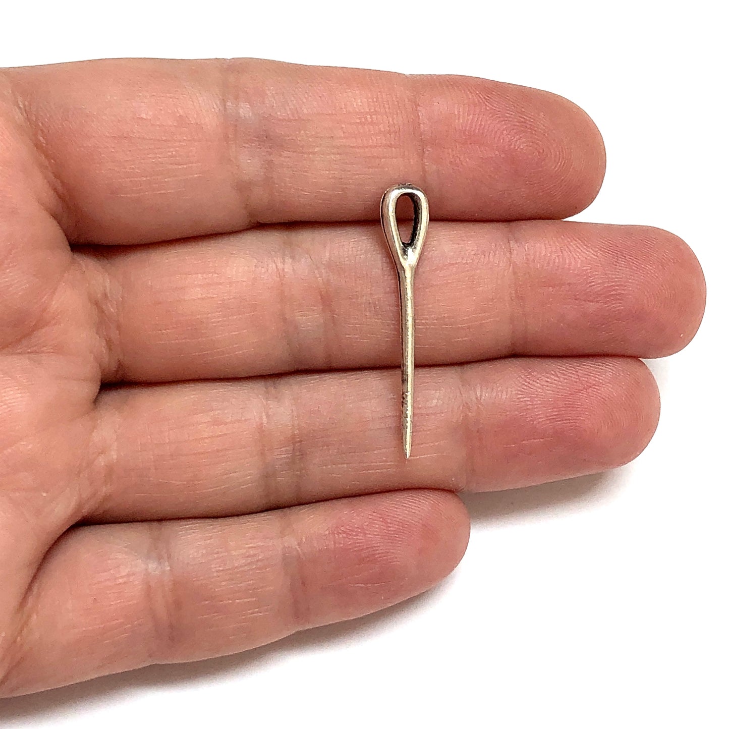 Antik Gümüş Kaplama Dikiş İğnesi