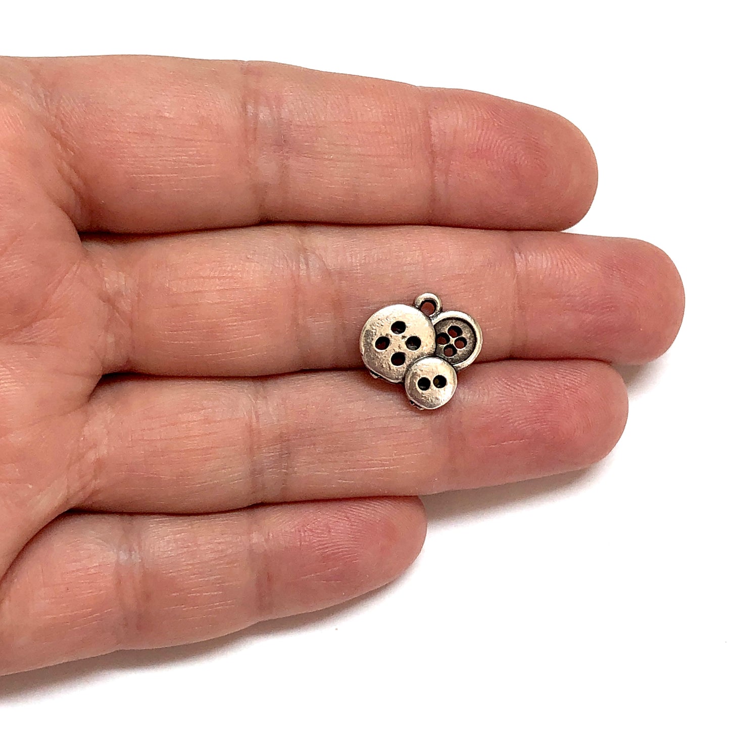 Antik Gümüş Kaplama Düğme