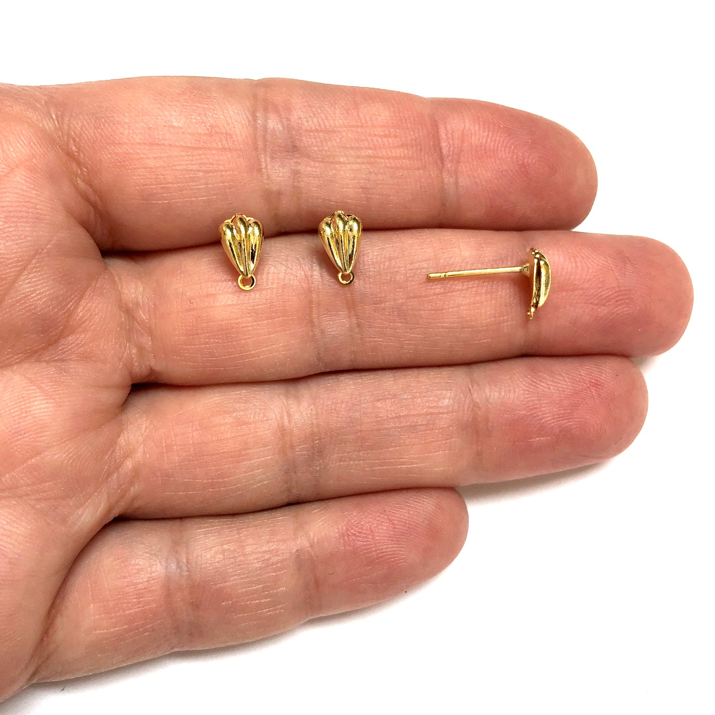 Altın Kaplama Küçük Çizgili Damla Küpe