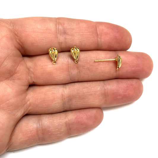 Altın Kaplama Küçük Çizgili Damla Küpe