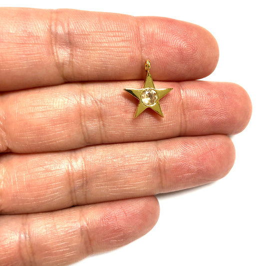 Altın Kaplama Yıldız Doğum Taşı - Kasım - Sitrin