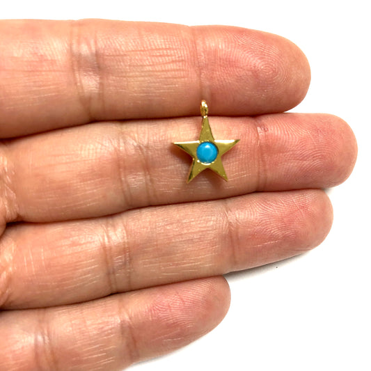 Altın Kaplama Yıldız Doğum Taşı - Aralık - Topaz