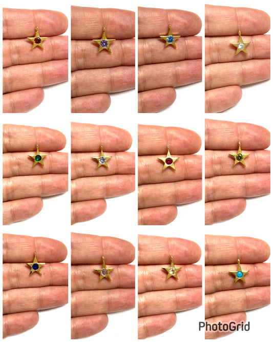 Altın Kaplama Yıldız Doğum Taşı Kiti