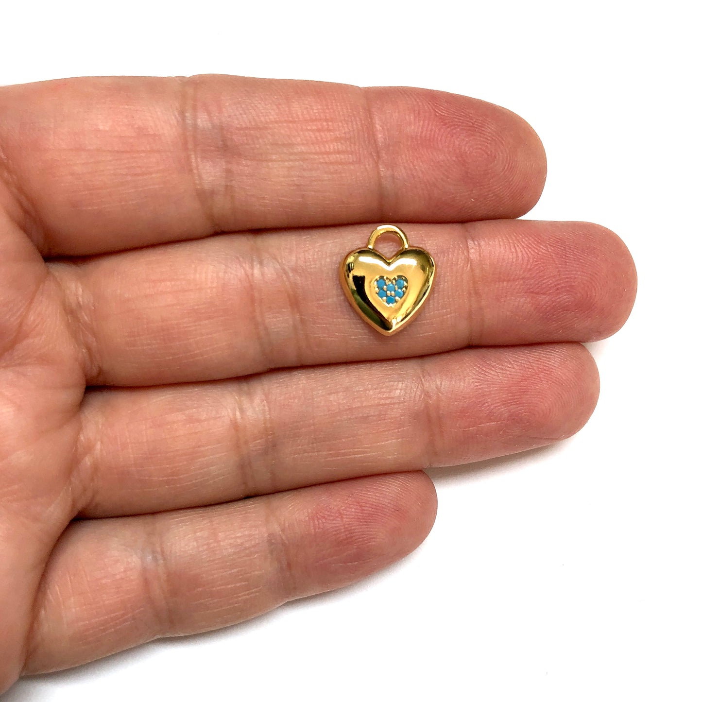 Altın Kaplama Kalp Doğum Taşı - Aralık - Topaz