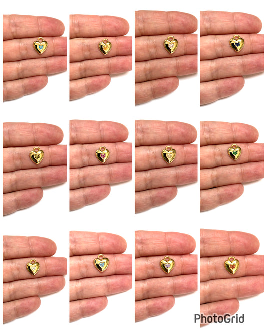 Altın Kaplama Kalp Doğum Taşı Kiti