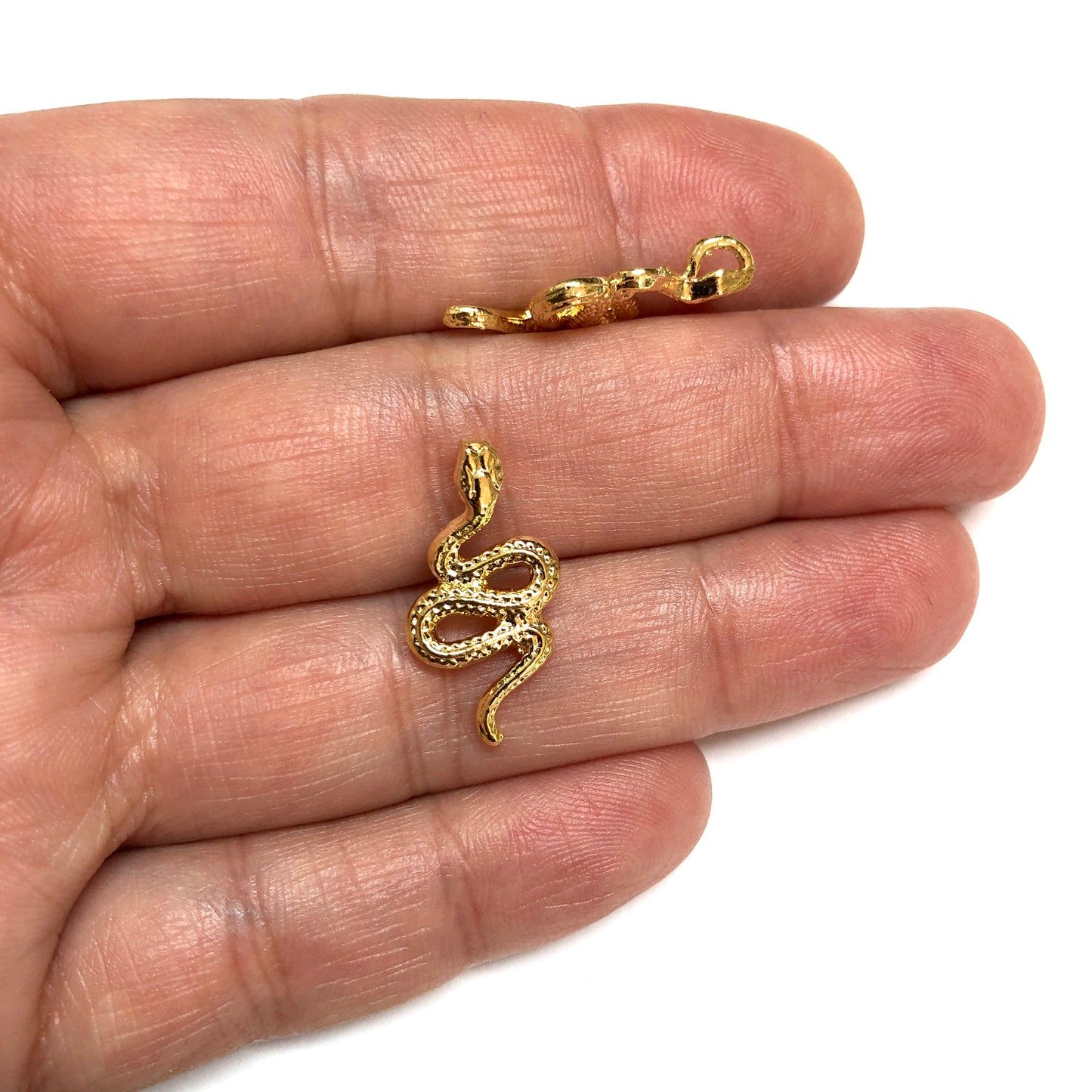 Altın Kaplama Mineli Yılan Kolye Ucu