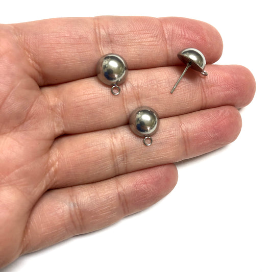 Çelik 10mm Düğme Küpe Çivisi