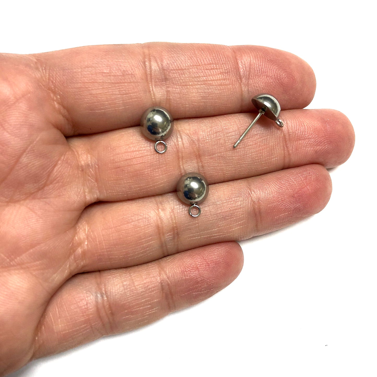 Çelik 8mm Düğme Küpe Çivisi