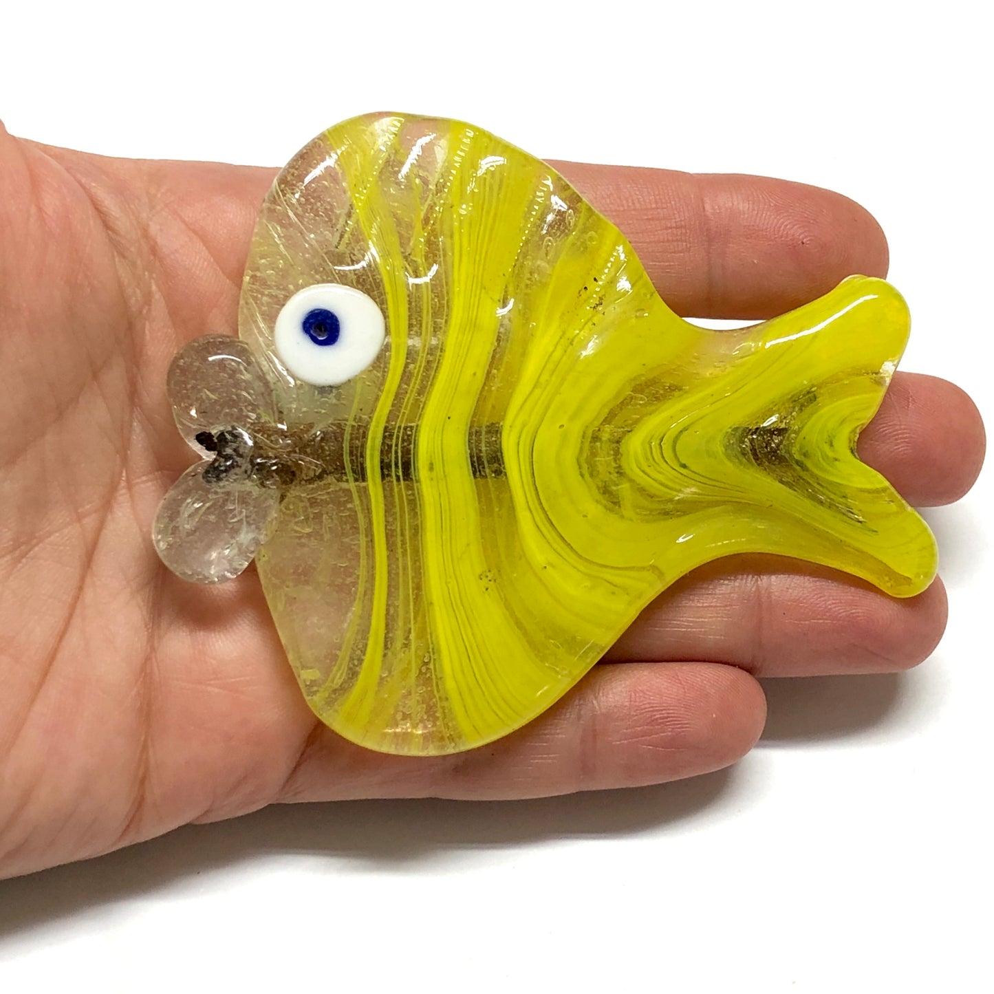 Büyük Boy Balık Cam Ocak Boncuğu - Sarı