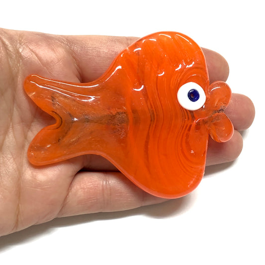 Büyük Boy Balık Cam Ocak Boncuğu - Turuncu
