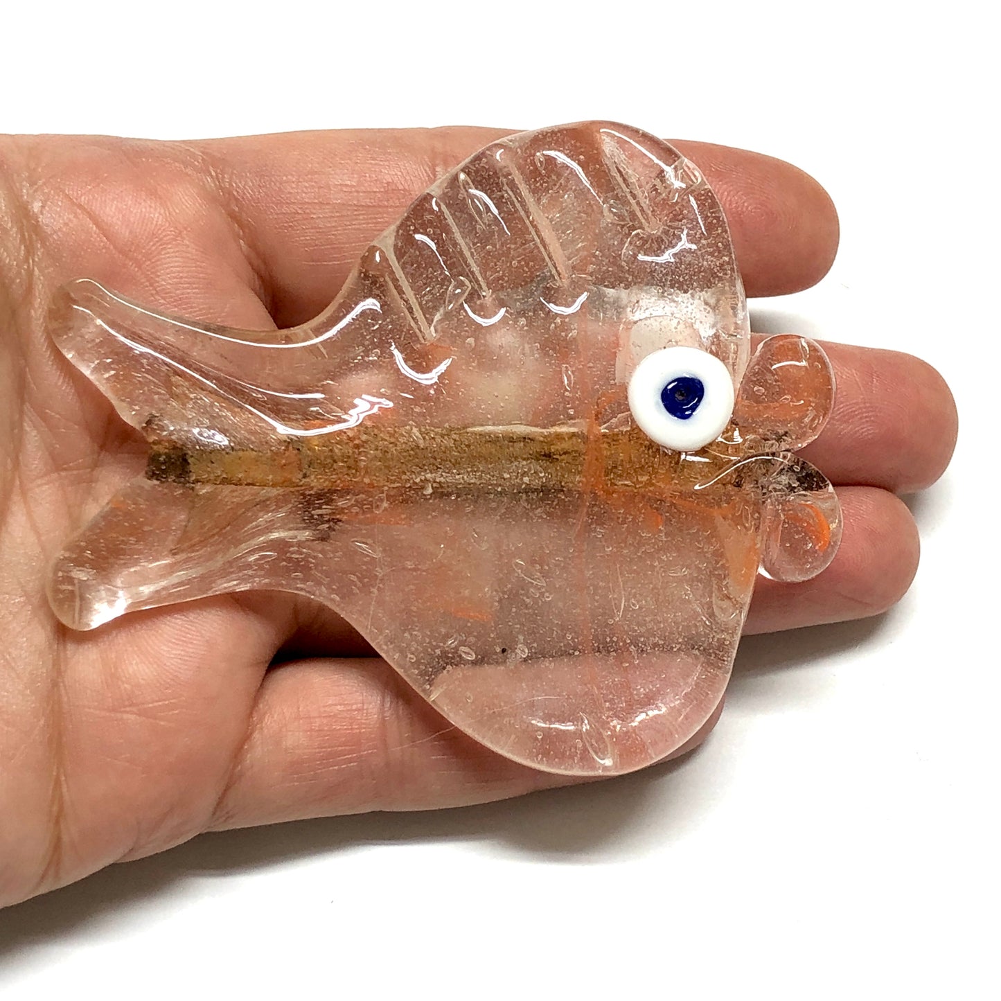 Büyük Boy Balık Cam Ocak Boncuğu - Turuncu