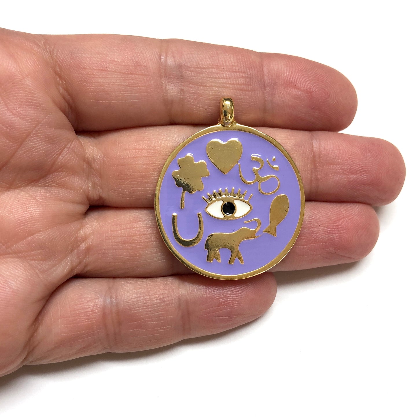 Gold-Plated Enamel Butterfly Shaking Attachment - Black