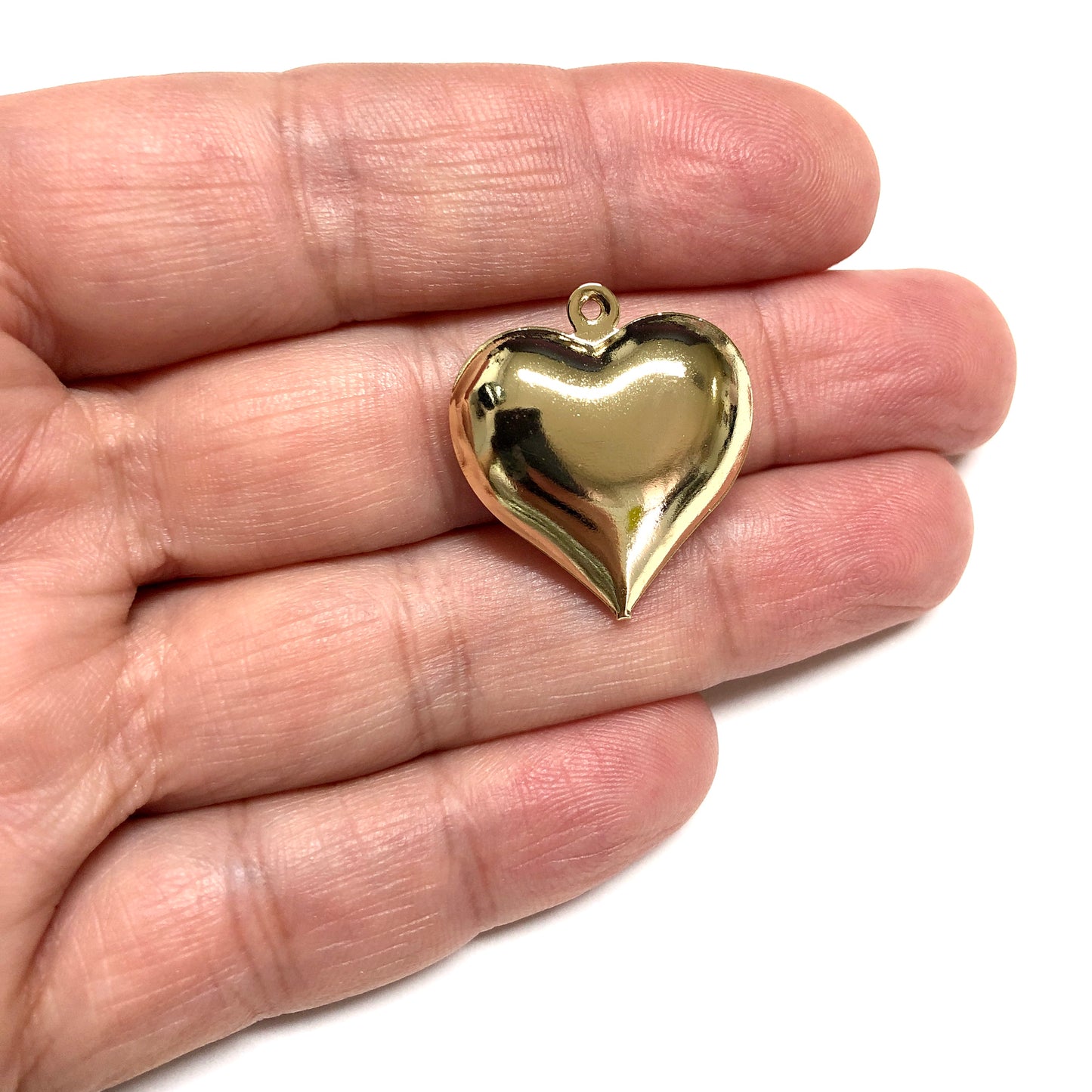 Altın Kaplama 20mm Tombul Kalp Sallantı