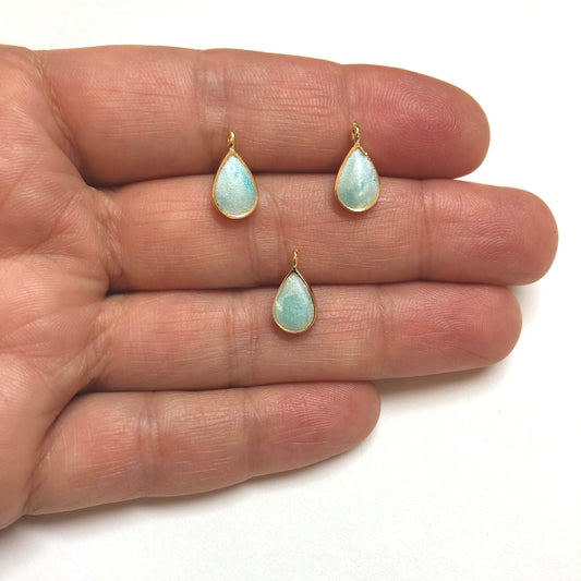 Gold Plated Enamel Drop Shaking Apparatus - Lilac