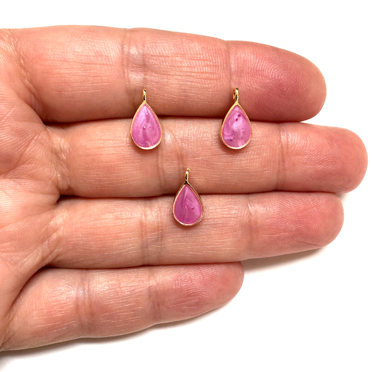 Gold Plated Enamel Drop Shaking Apparatus - Lilac