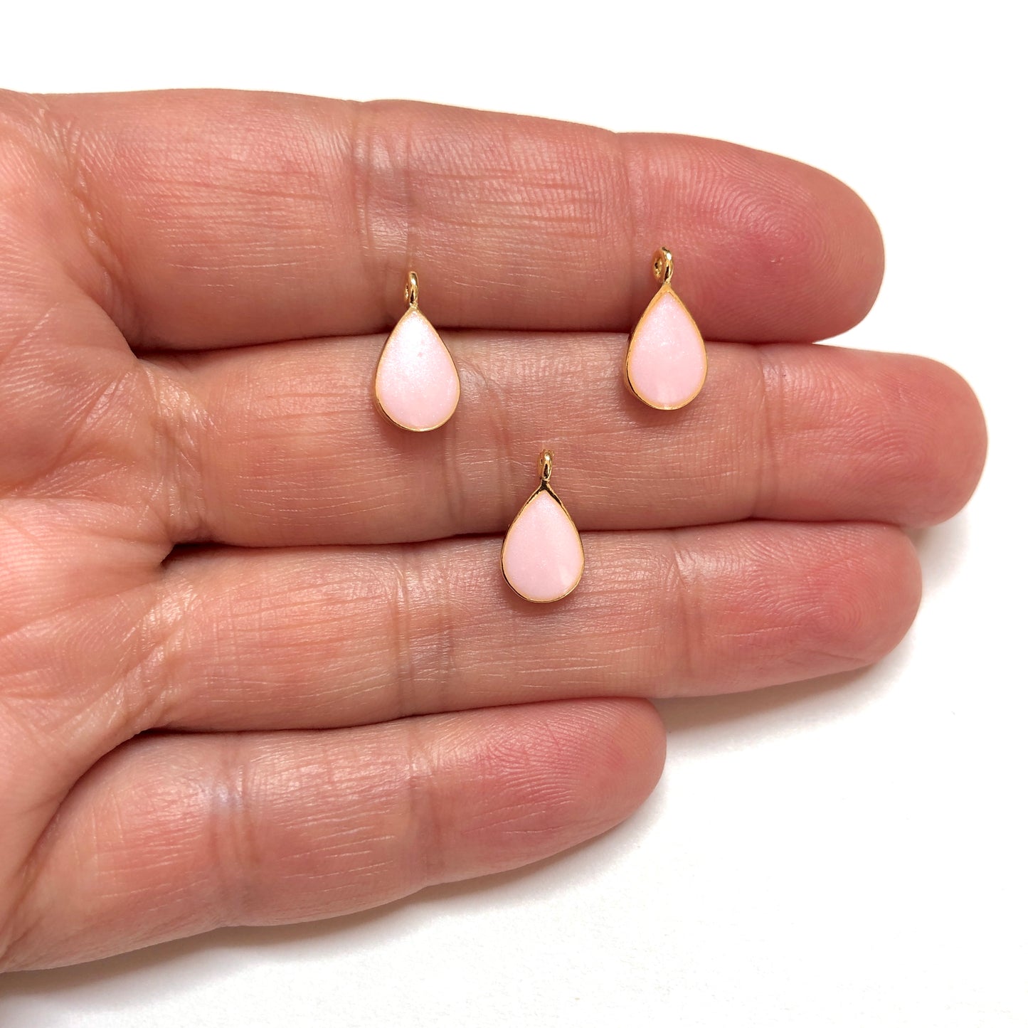 Altın Kaplama Sedef Mineli Damla Sallantı Aparatı - Pembe