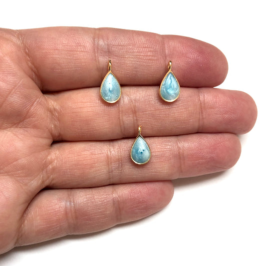 Gold Plated Enamel Drop Shaking Apparatus - Lilac