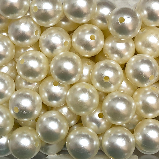 Plastik 18 mm Yuvarlak inci - Krem