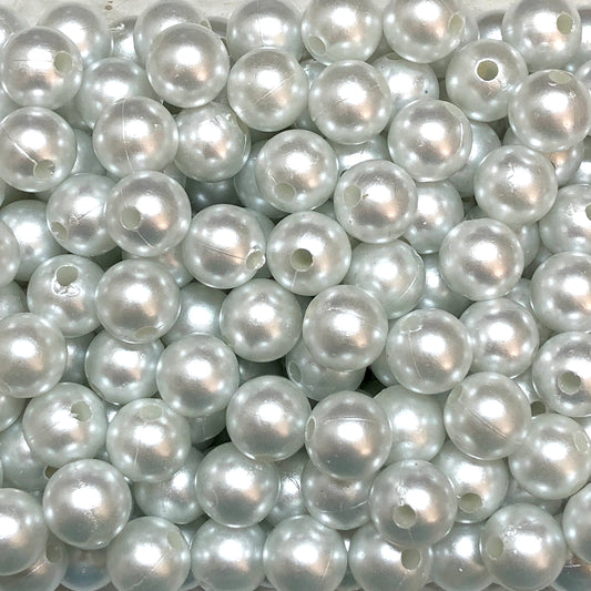 Plastik 12 mm Yuvarlak inci - Beyaz