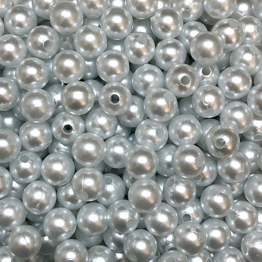 Plastik 10 mm Yuvarlak inci - Beyaz