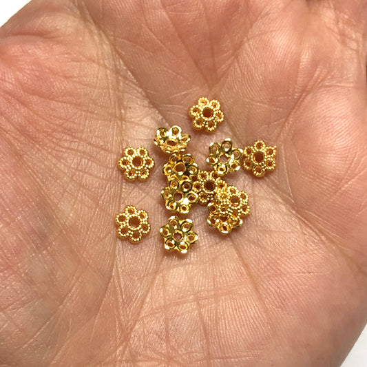 Altın Kaplama 6mm Boncuk Kapağı