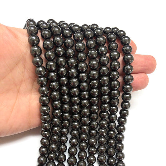 8mm Yuvarlak Hematit - Antrasit