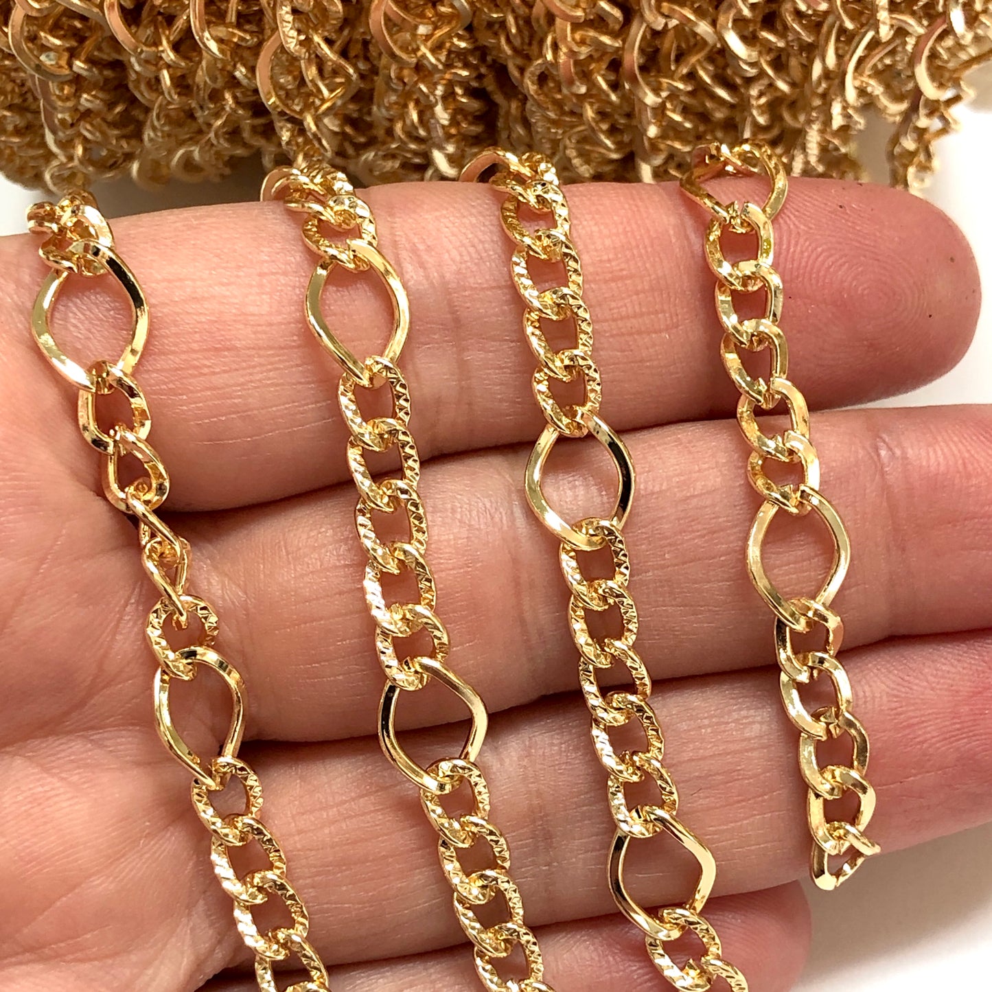 Altın Kaplama 5x6 & 8x10mm Zincir