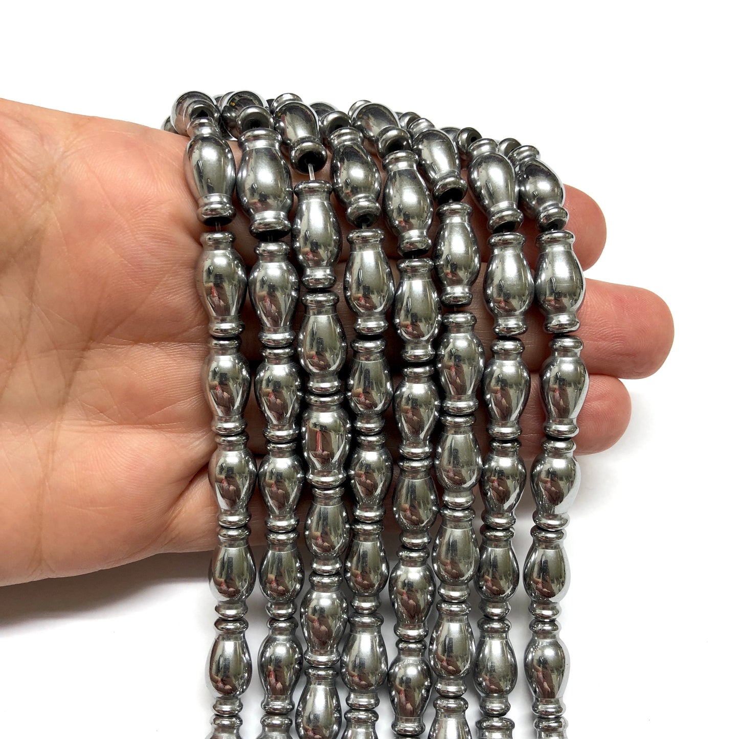 8x16mm Hematit - Gümüş