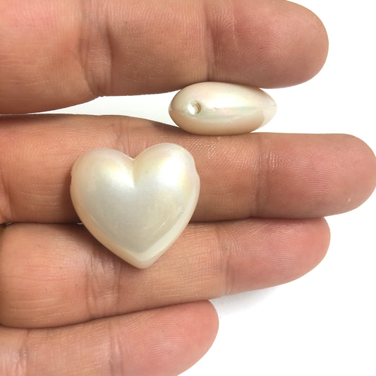 Akrilik Sedefli 22mm Tombul Kalp