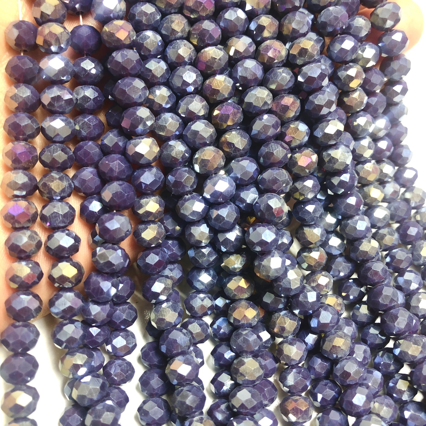 Kristal Boncuk, Çin Kristali-8mm - 83 Janjanlı Koyu Mor