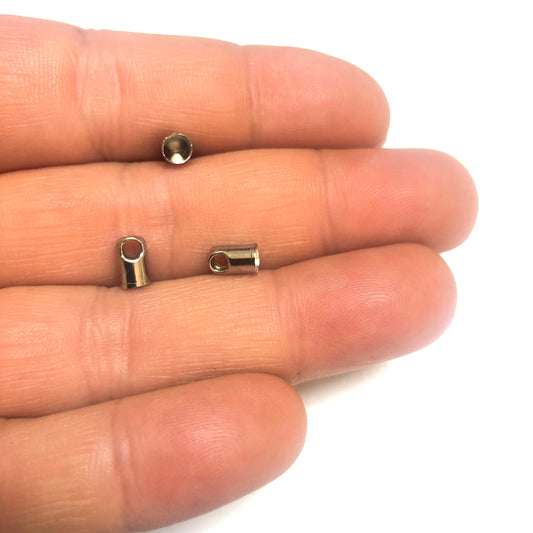 Antik Gümüş Kaplama Kapsül Kapama -4mm