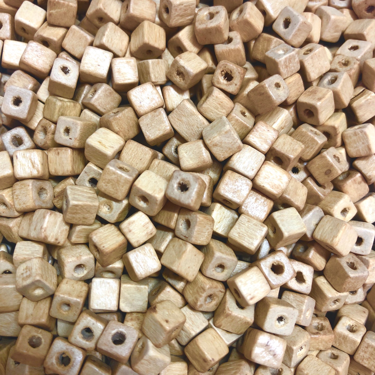 Silver Plated 5x5mm Cube Wooden Beads -25