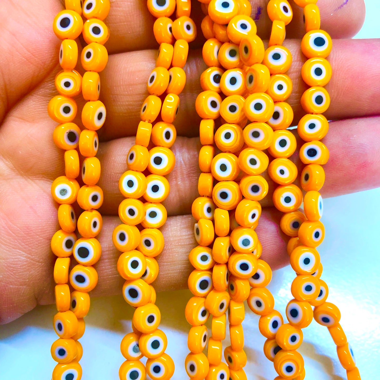 Evil Eye Perlen flach 6 mm -5