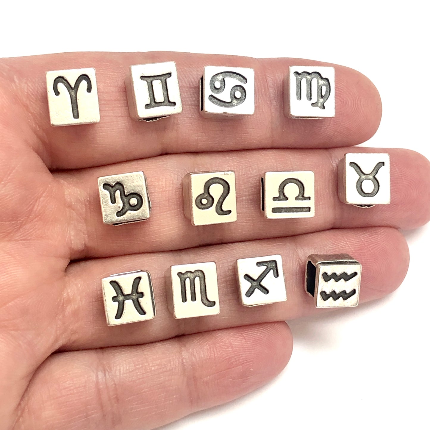 Antik Gümüş Kaplama Kare Burç Kiti