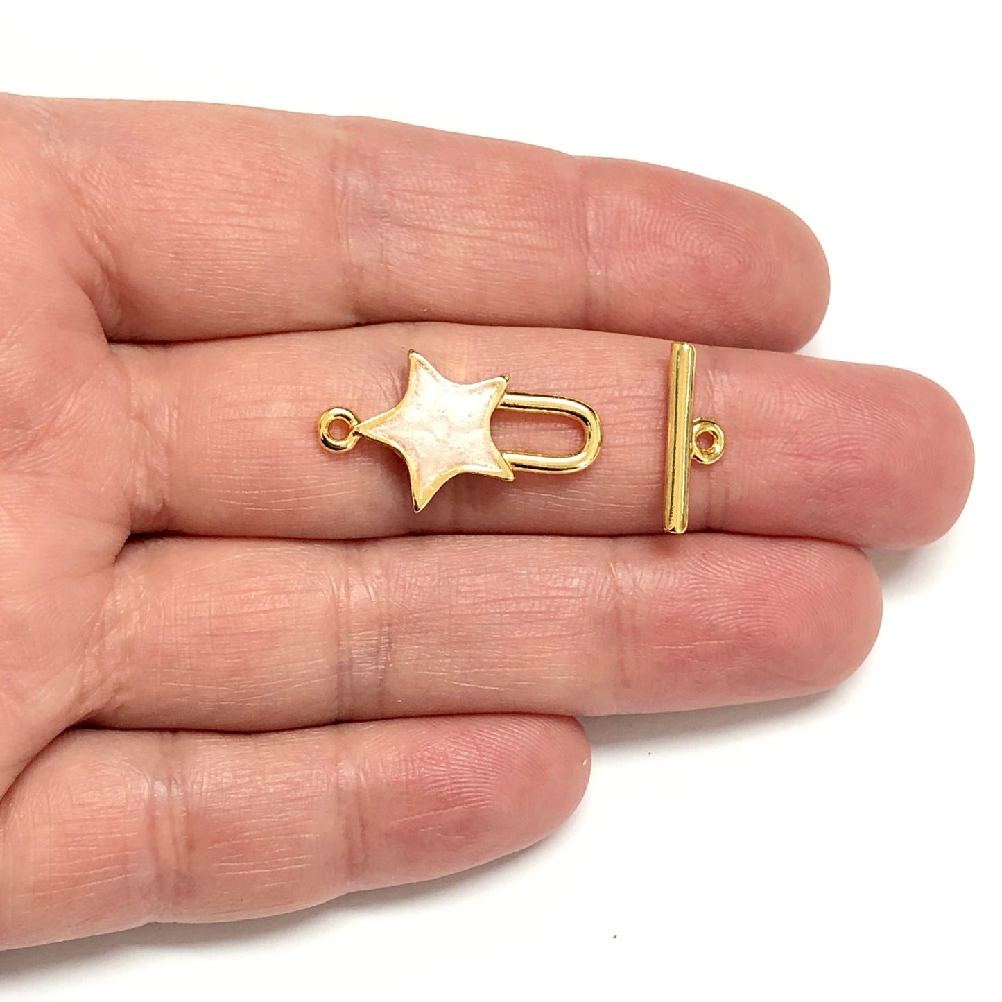 Altın Kaplama Mineli T-Kilit - Yıldız