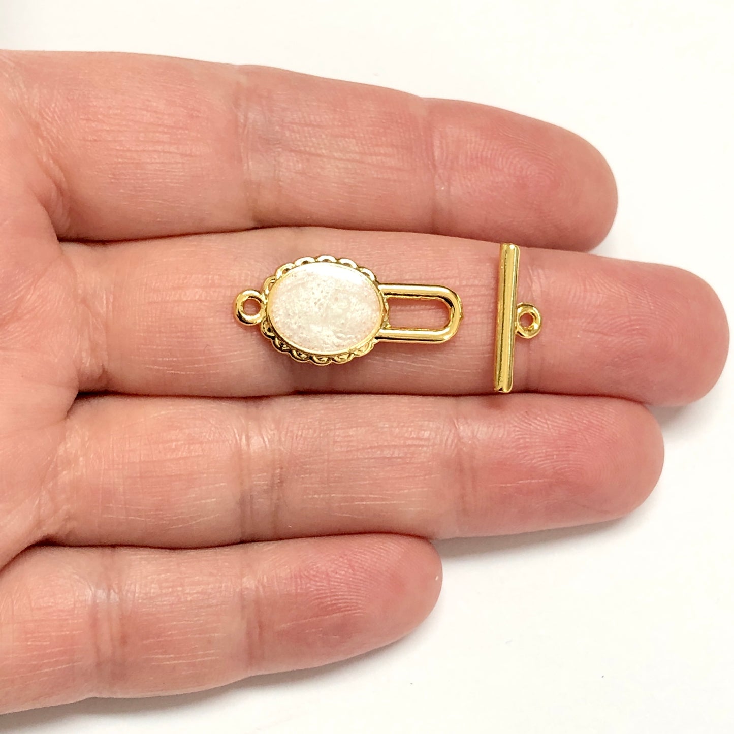 Gold Plated Zircon Stone T Lock -1