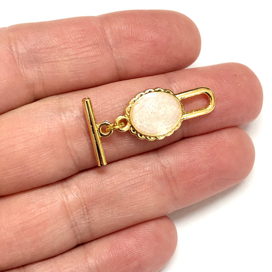 Gold Plated Zircon Stone T Lock -1