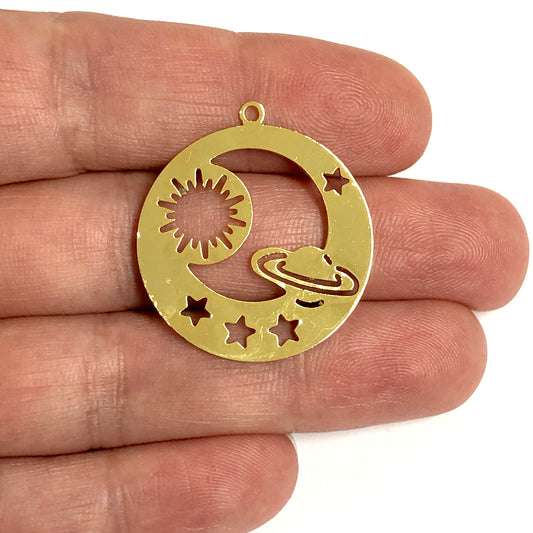 Altın Kaplama Lazer Kesim Kolye Ucu