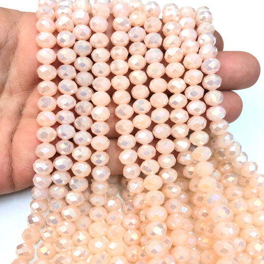 Kristal Boncuk, Çin Kristali-8mm-27 (Buzlu Janjanlı Pudra)