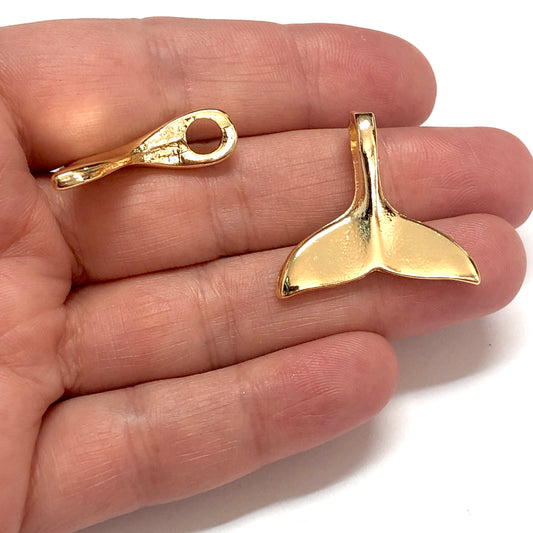 Gold Plated Enamel Single Sided Fatma Ana Hand Tool - Dark Blue