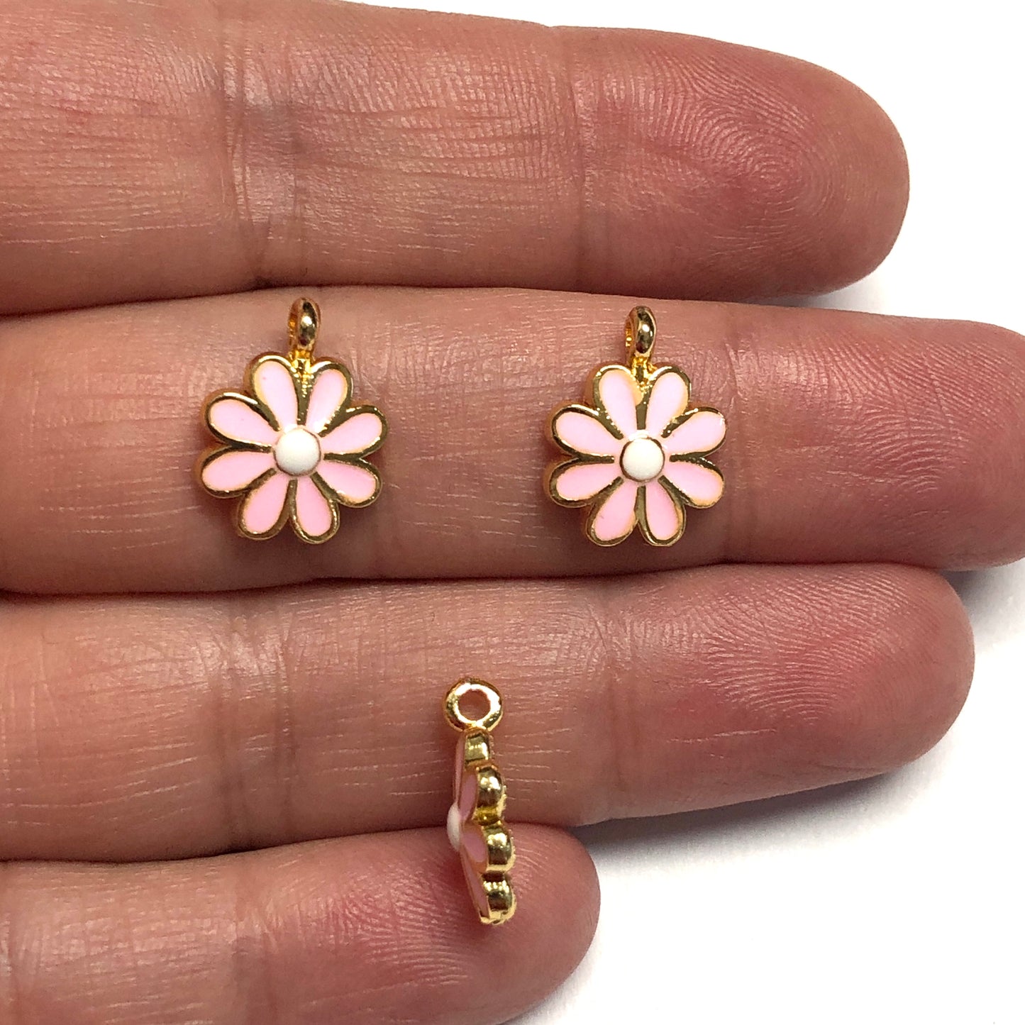 Gold Plated Enamel Single Sided Fatma Ana Hand Tool - Dark Blue