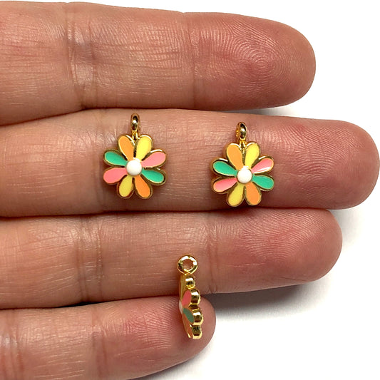 Gold Plated Enamel Single Sided Fatma Ana Hand Tool - Dark Blue