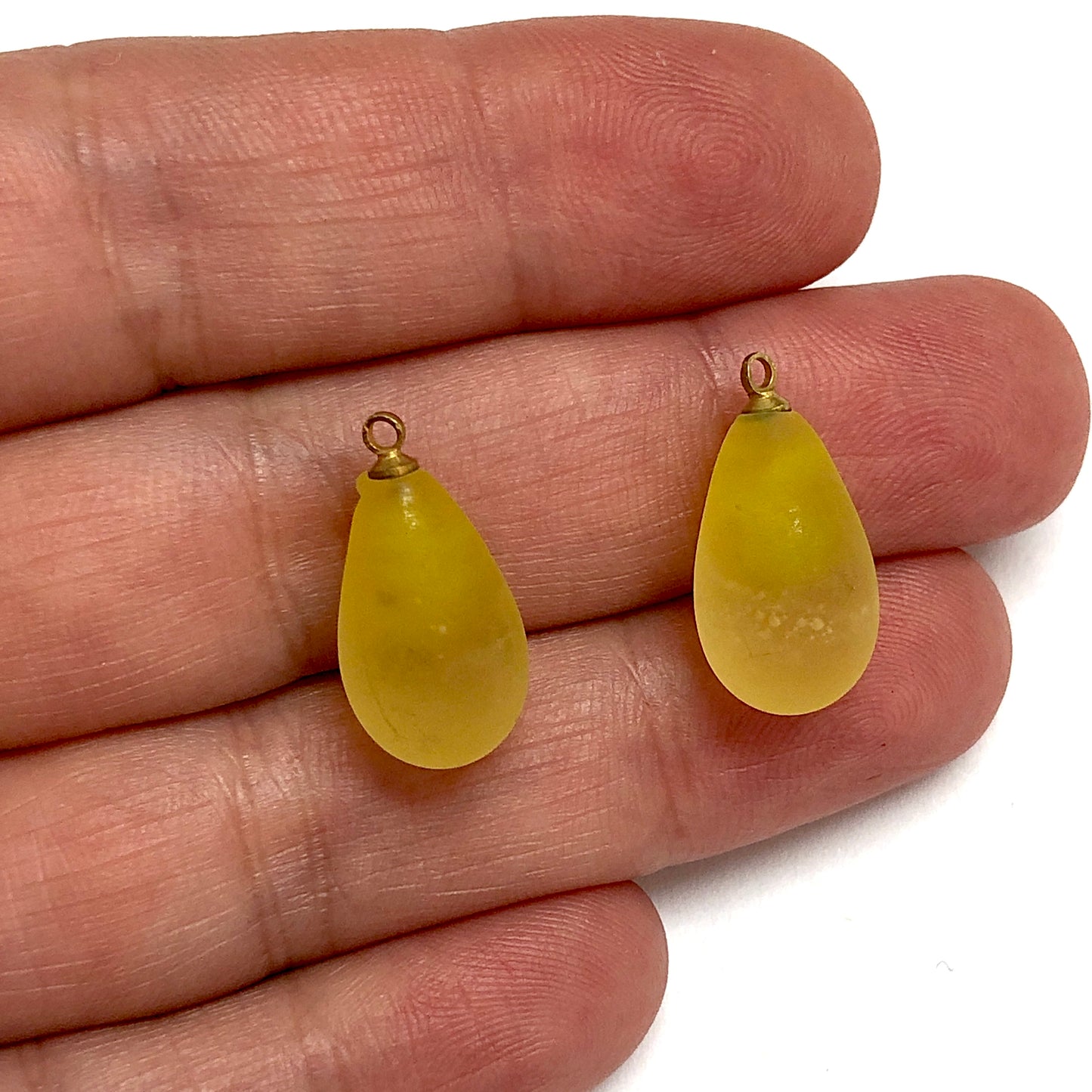 Murano Cam Su Damlası Buzlu - Sarı